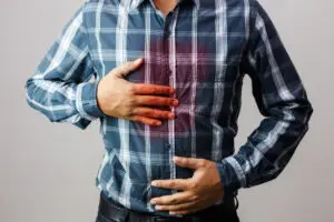 Person dealing with acid reflux