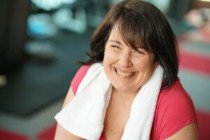 Woman exercising after bariatric surgery. 