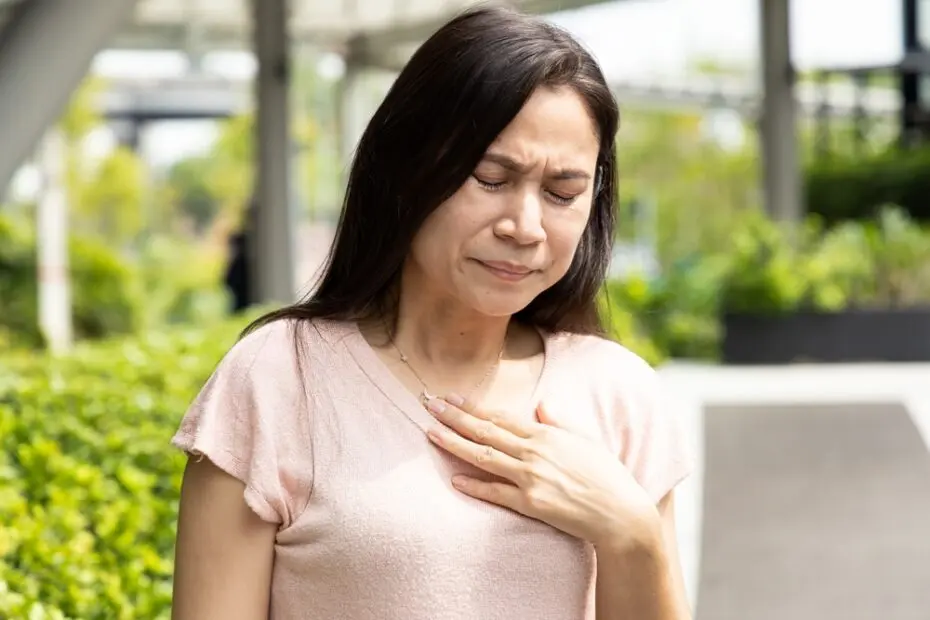 woman with heartburn.