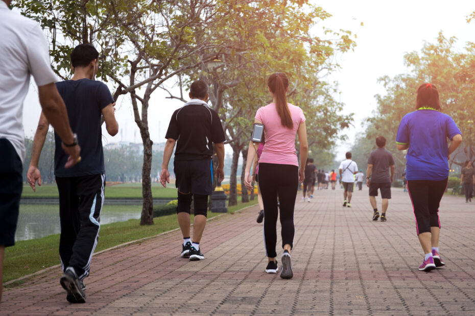 Group of people in walking club