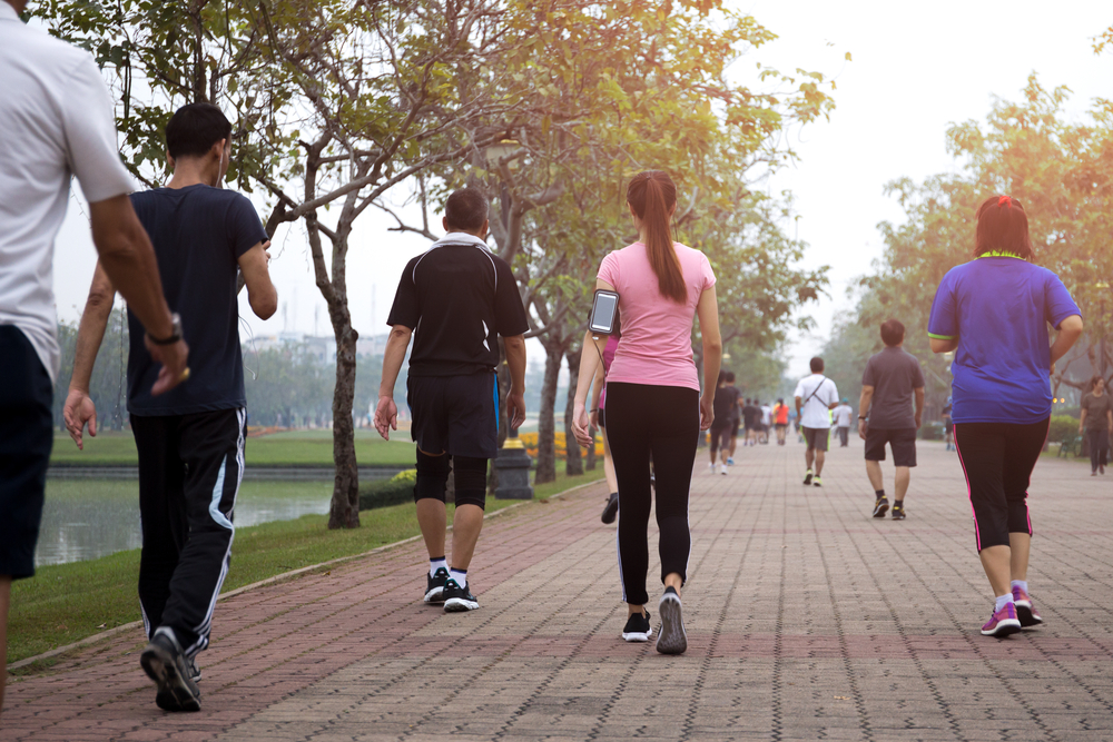 Group of people in walking club